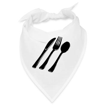 Besteck Gabellöffel und Messer - Bandana - Weiß - Vorne