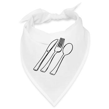 Besteck Gabellöffel und Messer transparent - Bandana - Weiß - Vorne