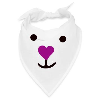 Eisbär Bär Kinderzimmer Herz Nase Tierliebe Kinder - Bandana - Weiß - Vorne