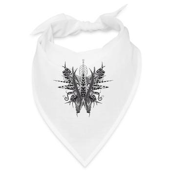 kunstvolles Gebilde aus Bänder und Federn - Bandana - Weiß - Vorne