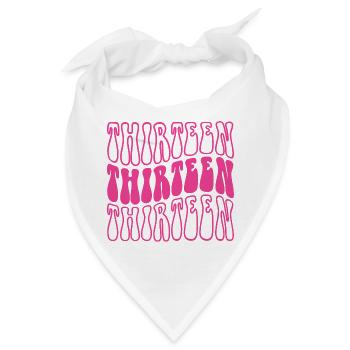 Dreizehn Mädchen zum 13. Geburtstag 13 Jahre alt - Bandana - Weiß - Vorne