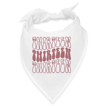 Dreizehn Mädchen zum 13. Geburtstag 13 Jahre alt - Bandana - Weiß - Vorne