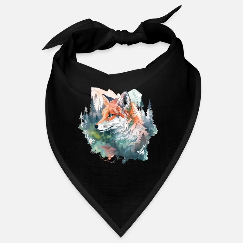 Fox Fox Head Nature Wilderness Forest Trees Mountains Bandana