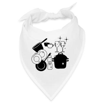 Geschirr sauberes Geschirrspüllogo - Bandana - Weiß - Vorne