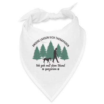 Mann mit Hund Gassi gehen Therapie Hundebesitzer - Bandana - Weiß - Vorne