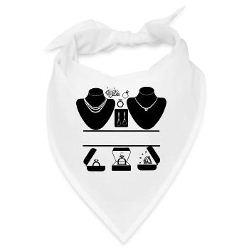 Juwelierlogo mit Ringen, Diamanten - Bandana - Weiß - Vorne