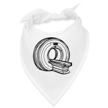 Radiologie-MRT-Scanner One Line Art Manip Radio - Bandana - Weiß - Vorne