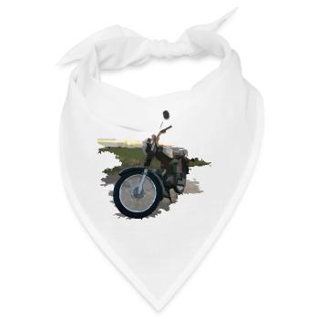 Moped im Sonnenuntergang - Bandana - Weiß - Vorne
