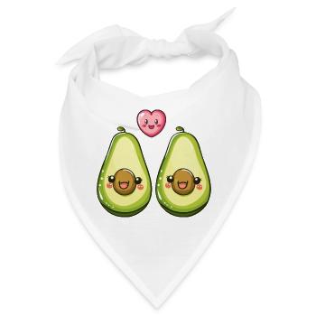 Avokado Paar Liebe Herz Valentinstag - Bandana - Weiß - Vorne