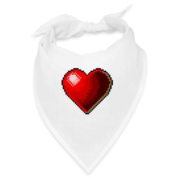 Herz 3D Herzen corazon rot retro rot rojo Liebe - Bandana - Weiß - Vorne