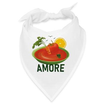 Tomate und Karotte kuscheln in der Tomatensuppe - Bandana - Weiß - Vorne