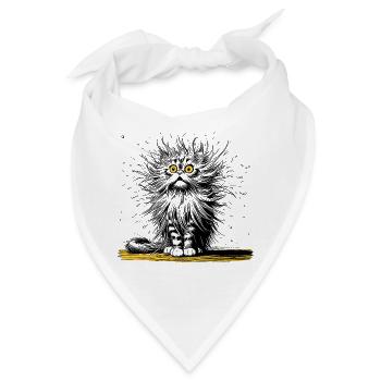 witzige Katze, lachen, Lacher - Bandana - Weiß - Vorne
