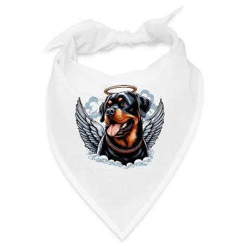 Süßer Rottweiler Engel Heiligenschein - Bandana - Weiß - Vorne