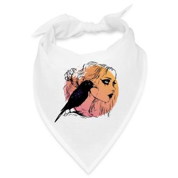 Girl gothic schwarz Rabe melancholie Frauentag - Bandana - Weiß - Vorne