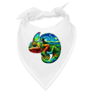 Van Gogh Chamäleon - Bandana - Weiß - Vorne