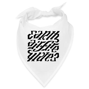 Ambigramm - earth-air-fire - Bandana - Weiß - Vorne