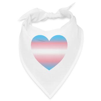 Subtiles Transgender-Pride-Herz - Bandana - Weiß - Vorne