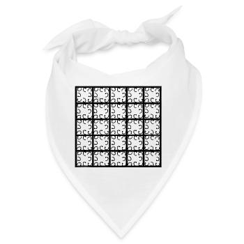 Quadratisches Dekor - Bandana - Weiß - Vorne