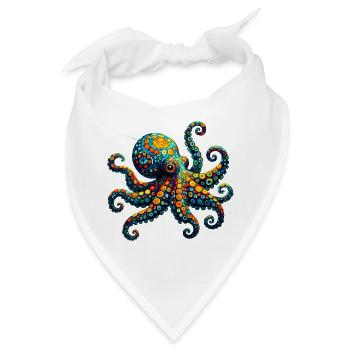 Oktopus van Gogh - Bandana - Weiß - Vorne