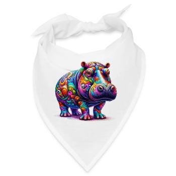 Nilpferd - Bandana - Weiß - Vorne