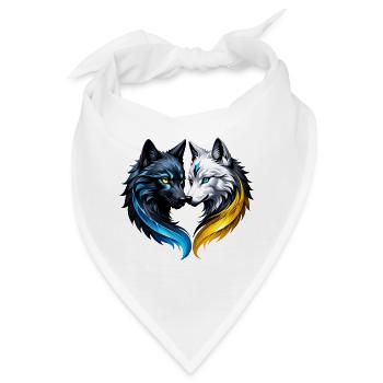 Majestätische Wolfsköpfe. - Bandana - Weiß - Vorne