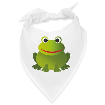 Lustiger Grüner Frosch - personalisierbar - Bandana - Weiß - Vorne