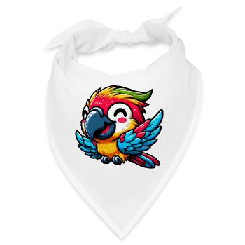 Papagei - Bandana - Weiß - Vorne