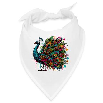 Pfau - Bandana - Weiß - Vorne