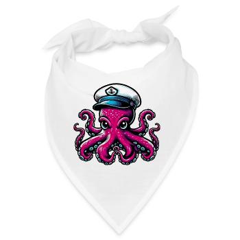 Krake - Bandana - Weiß - Vorne