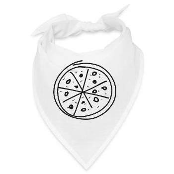 Pizza Linienkunst Handgezeichnet - Bandana - Weiß - Vorne