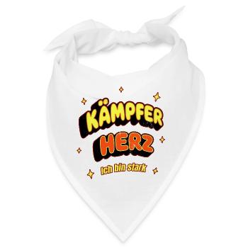 Kämpferherz - Ich bin stark - Mut machen - Bandana - Weiß - Vorne