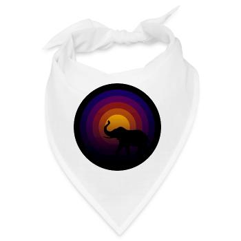 Schallplatte mit Elefanten Groove - Bandana - Weiß - Vorne