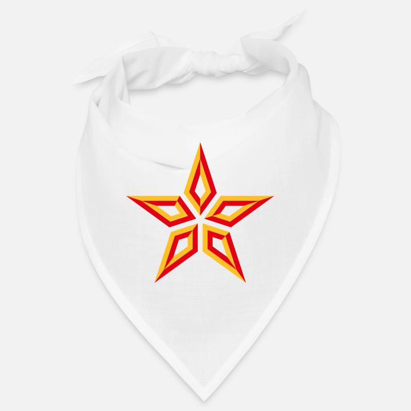 Design d’étoile (à cinq branches / jaune-rouge) Bandana