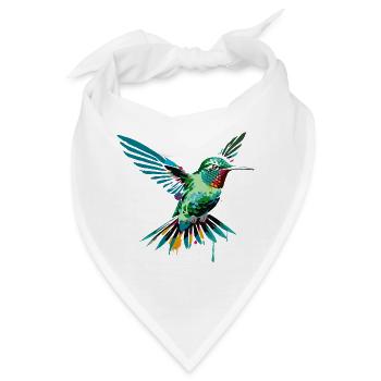 faszinierende Schönheit eines Kolibris als Graffit - Bandana - Weiß - Vorne