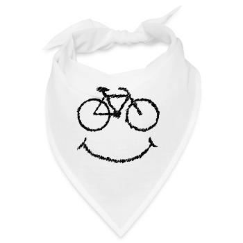 Fahrrad Lächeln gekritzelt Geschenkidee zum Radeln - Bandana - Weiß - Vorne