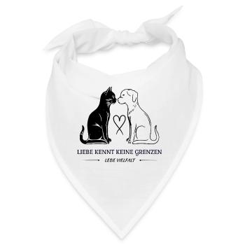 Katze & Hund: Liebe ohne Grenzen - Bandana - Weiß - Vorne
