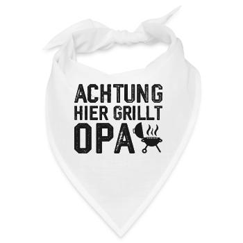 Grillen Grillmeister Opa Grill Geschenkidee - Bandana - Weiß - Vorne