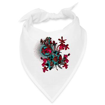 Frühlingsblumen rot Frühling Muster - Bandana - Weiß - Vorne