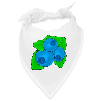 Blaubeeren Heidelbeeren - Bandana - Weiß - Vorne