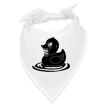 Schwarze dämonische Ente - Bandana - Weiß - Vorne