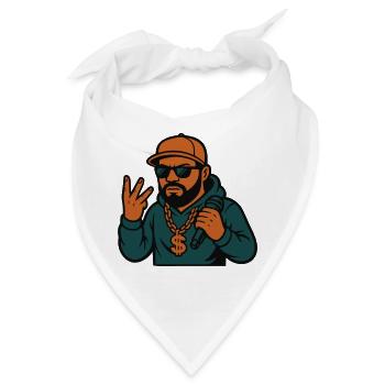 Rapper – Mic in der Hand, Style im Blut - Bandana - Weiß - Vorne