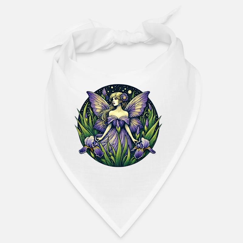 Fée enchantée dans le jardin d'iris Bandana