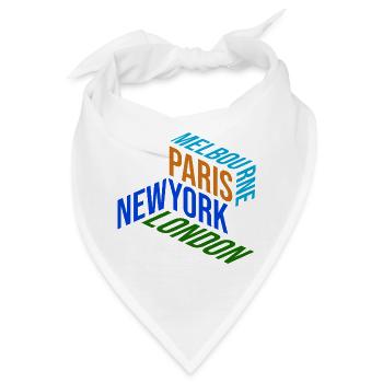 Tennis Shirt Melbourne, London, Paris, New York - Bandana - Weiß - Vorne