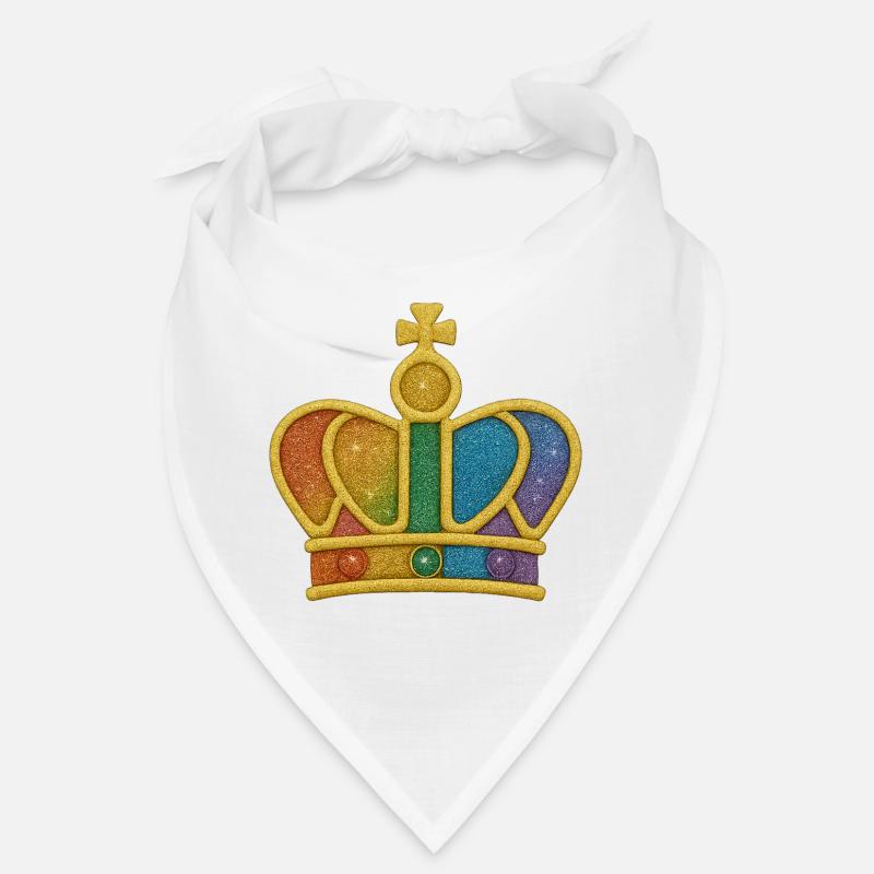 Regenbogen-Glitzerkronen-Design Bandana