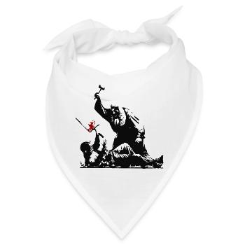 Banksy Street Art gegen Zensur Protest - Bandana - Weiß - Vorne