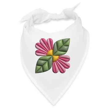 3d-Blumenquadrat - Bandana - Weiß - Vorne