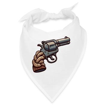 Cartoon Seil Revolver - Bandana - Weiß - Vorne