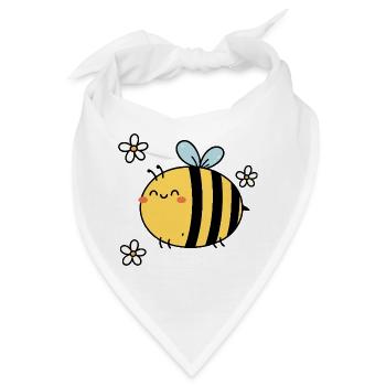 Summend vor Freude – Kawaii Bee & Blossoms - Bandana - Weiß - Vorne