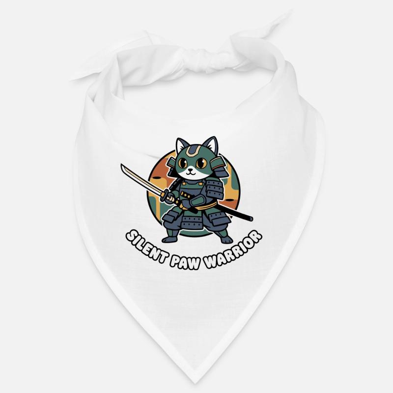 Stiller Pfoten Samurai-Krieger Katze Bandana
