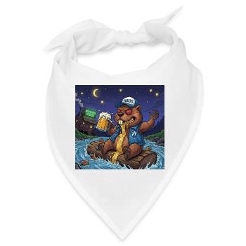 Biber Nachtbier Abenteuer - Bandana - Weiß - Vorne